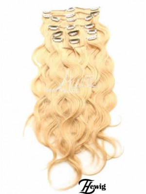 Ideal Blonde Curly Remy Echthaarspange in Haarverlängerungen