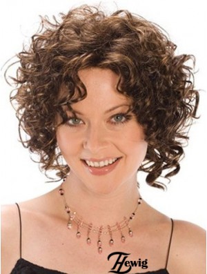 Hitzebeständige synthetische Perücken Curly Style Brown Color Classic Cut