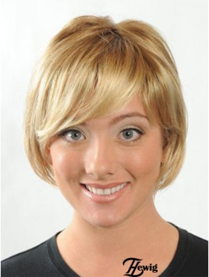 Kurze Bobs gerade blonde moderne synthetische Perücken