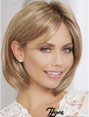 Bobs Blonde Straight Chin Chin Länge 10  inchModern Medium Perücken