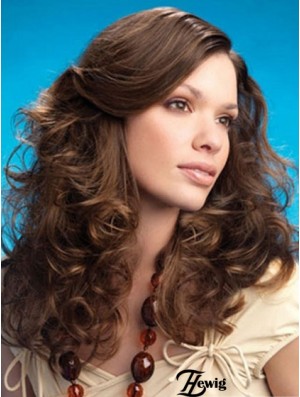 Curly Layered Long Brown Erschwingliche Lace Front Perücken