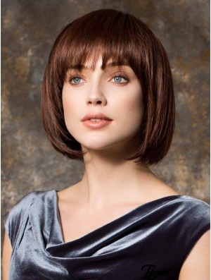 10 Zoll Kinn Länge Monofilament Brown Bob Style Perücke