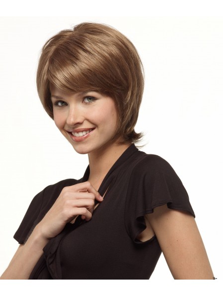 Capless Short Straight Brown Stilvolle Bob Perücken