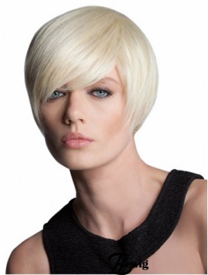 Capless Short Straight Blonde Style Bob Perücken