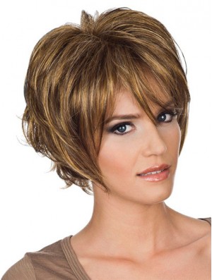 Layered Wavy Auburn Capless Amazing Short Perücken