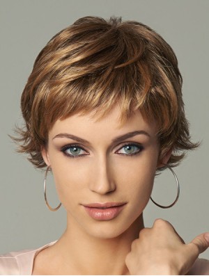 8 Zoll Style Wavy Layered Blonde Short Perücken