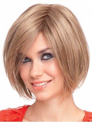 Bobs Perücke Kinn Länge Straight Style Blonde Farbe Mit Capless