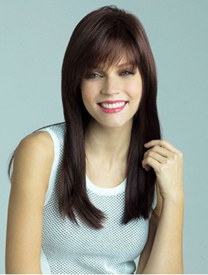 Perücken UK billig mit Pony Auburn Farbe Straight Style