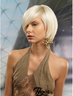 Monofilament Bobs Short Straight 10 Zoll Platinblond Günstigste Mode Perücken