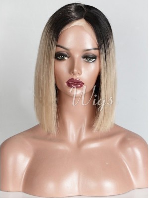 Kinnlänge Ombre / 2 Tone Straight Bobs Unglaubliche Afroamerikaner Perücken